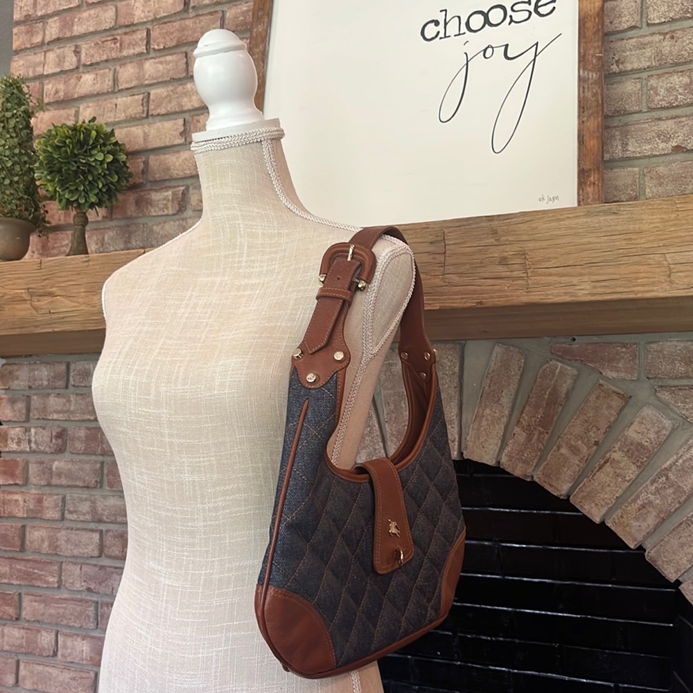 Burberry Denim Blue & Brown Handbag